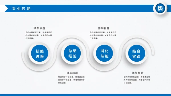 蓝色立体岗位竞聘个人简历ppt模板