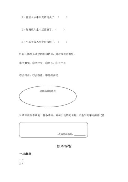 教科版一年级下册科学期末测试卷精品（夺冠系列）.docx