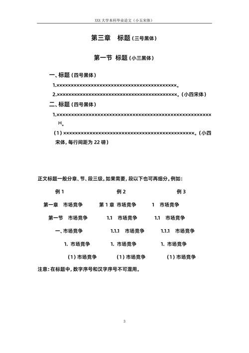 毕业论文格式模板