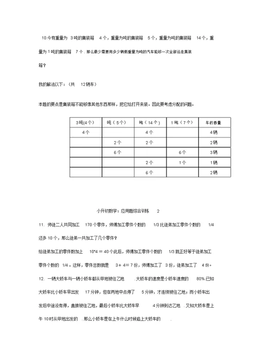 小升初数学经典题型汇总