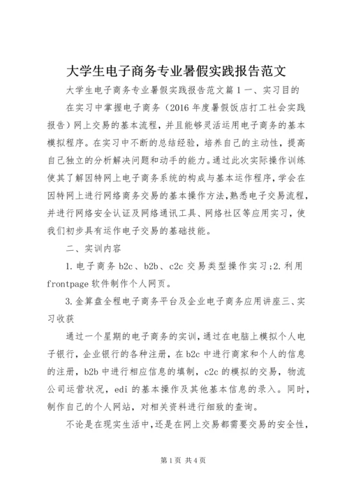 大学生电子商务专业暑假实践报告范文.docx