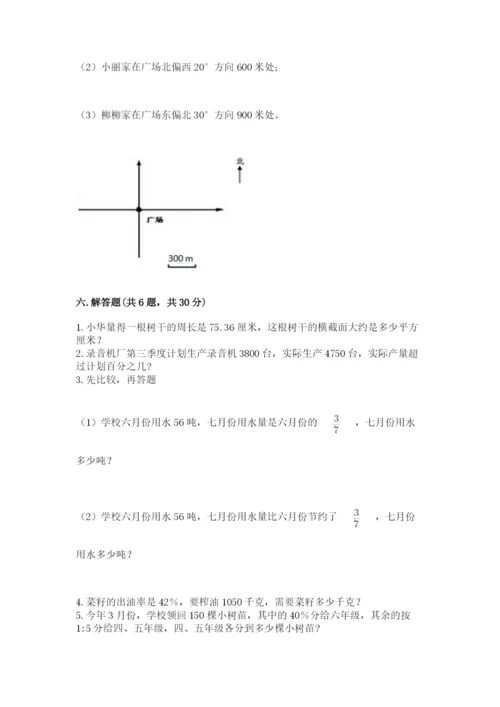 小学数学六年级上册期末测试卷含答案【研优卷】.docx