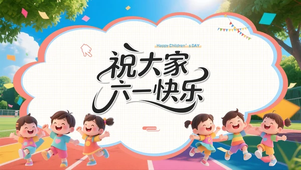 彩色系六一儿童节PPT模板