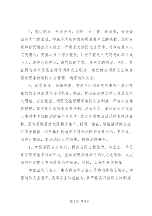 XX市商务局易燃易爆危险物品消防安全专项治理方案.docx