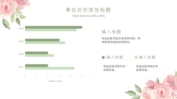 粉色简约小清新水彩花卉教学课件PPT模板