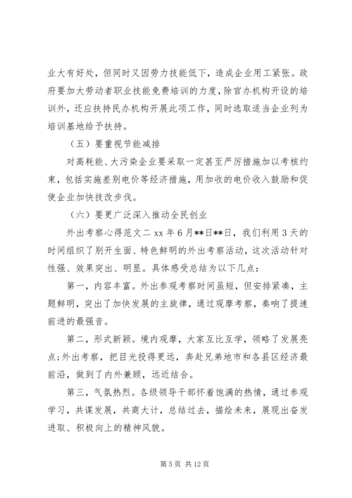 外出考察心得范文.docx
