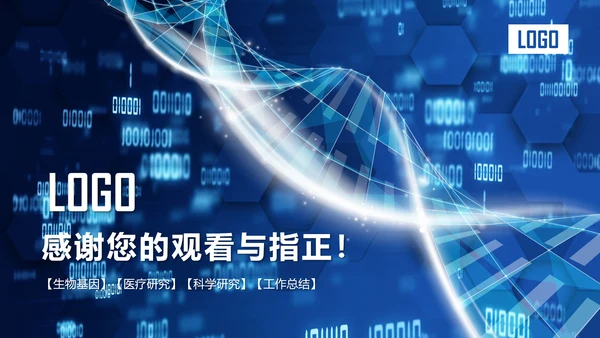 医疗基因DNA科学研究报告动态PPT模板