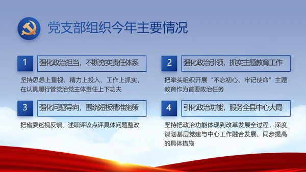 蓝色党建反腐倡廉建设报告动态PPT