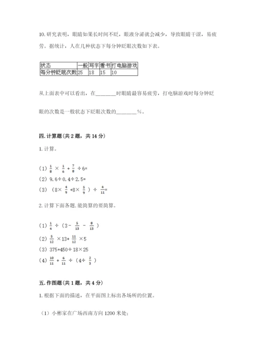 2022年人教版六年级上册数学期末测试卷（综合卷）.docx