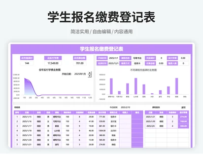 报名缴费登记表