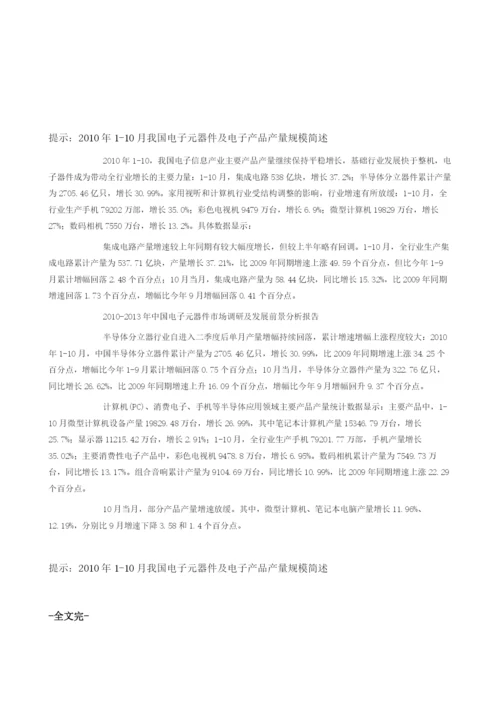 报告-我国电子元器件及电子产品产量规模简述.docx