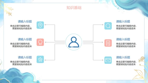 蓝色简约清新水彩教学说课PPT模板