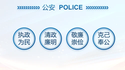 蓝色大气公安警察年终工作方案动态PPT模板