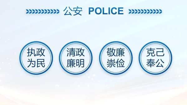蓝色大气公安警察年终工作方案动态PPT模板