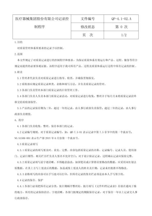 医疗器械公司程序文件.docx