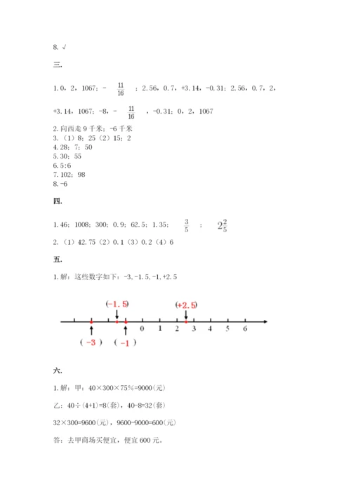 济南市外国语学校小升初数学试卷精品（预热题）.docx