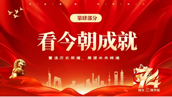 红色大气热烈庆祝新中国成立国庆节74周年