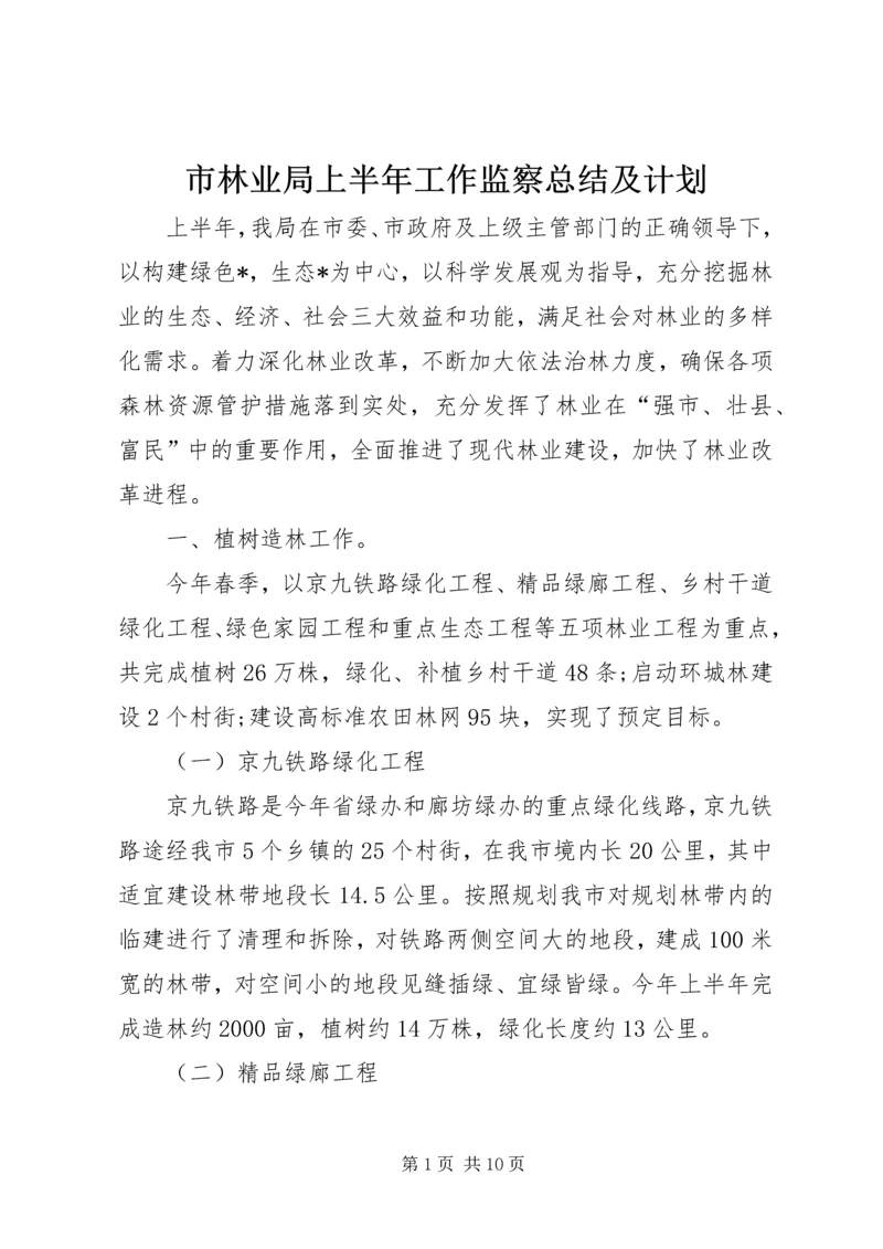 市林业局上半年工作监察总结及计划.docx