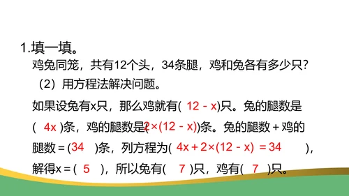 鸡兔同笼数学奥数教学课件通用PPT课件模板