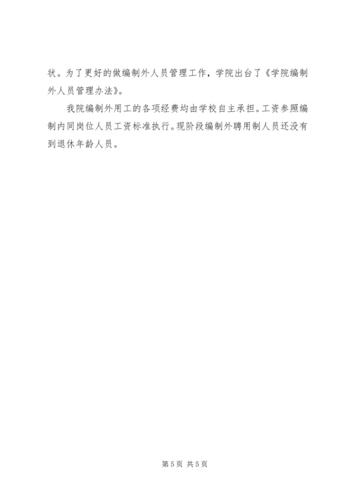 学院人才体制机制改革调研自查报告.docx