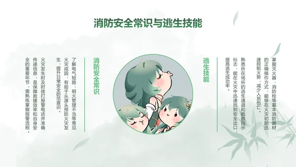 青黛此间水墨绿中国风安全教育
