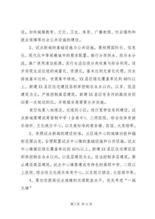 关于XX省促进城镇发展的试点意见.docx