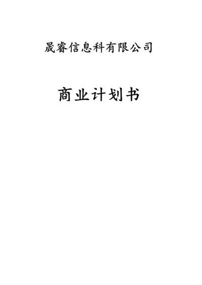 晟睿信息科技有限公司商业计划书.docx