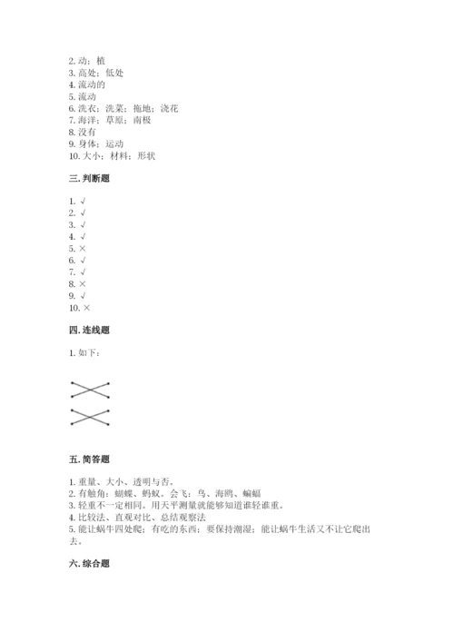 教科版一年级下册科学期末测试卷精品【名师系列】.docx