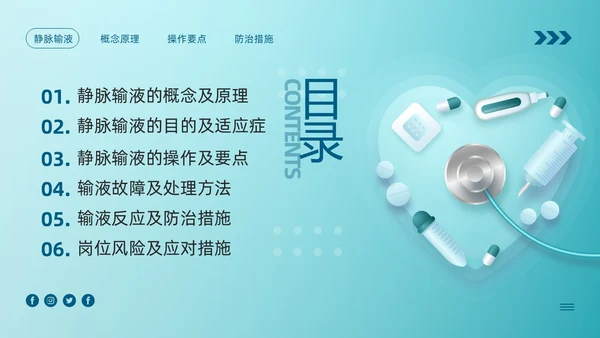 蓝色卡通静脉输液培训PPT模板宣传PPT动态PPT
