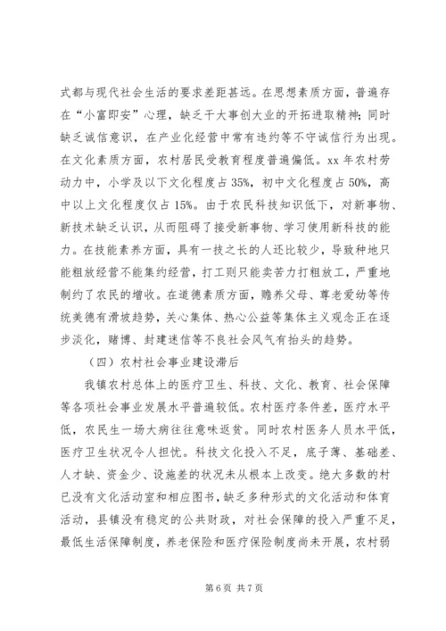 乡镇社会主义新农村建设的调研报告.docx