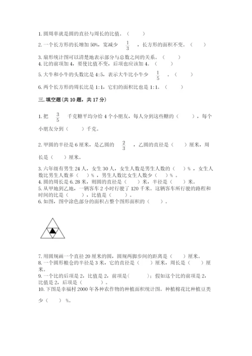 2022人教版六年级上册数学期末测试卷附答案【研优卷】.docx