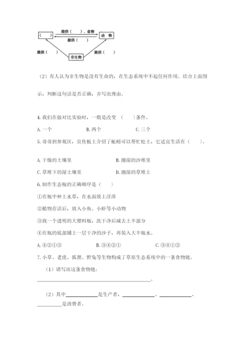 教科版五年级下册科学第一单元《生物与环境》测试卷精品【夺冠系列】.docx