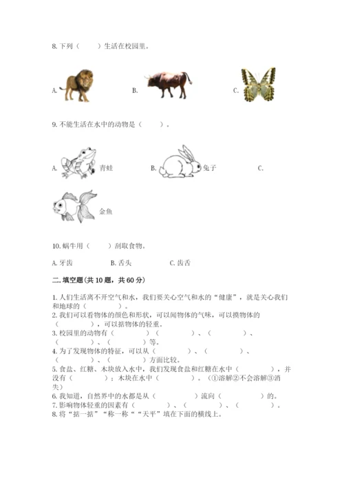 教科版一年级下册科学期末测试卷加解析答案.docx