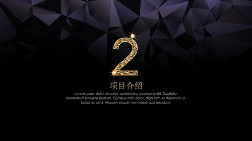 黑金璀璨星光商务五角星年会晚宴通用PPT模板
