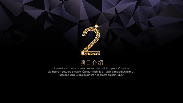 黑金璀璨星光商务五角星年会晚宴通用PPT模板