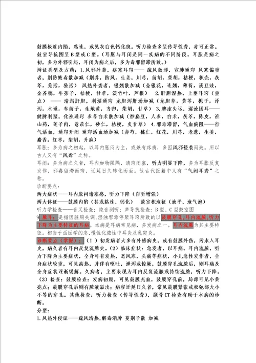 中医ENT综述重点总结