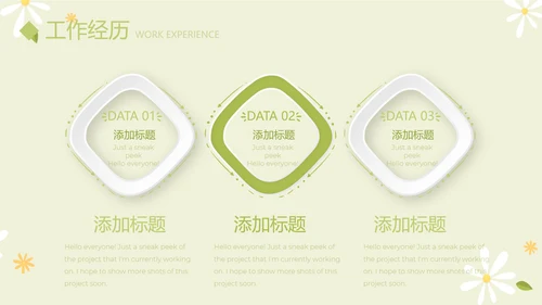 绿色小清新个人简历自我介绍动态PPT模板