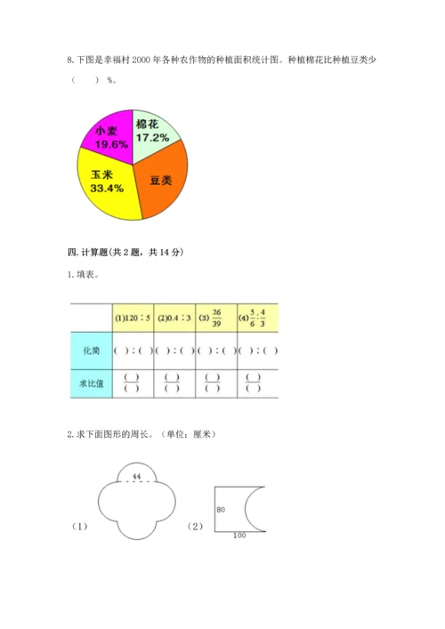 人教版六年级上册数学期末测试卷及答案（最新）.docx