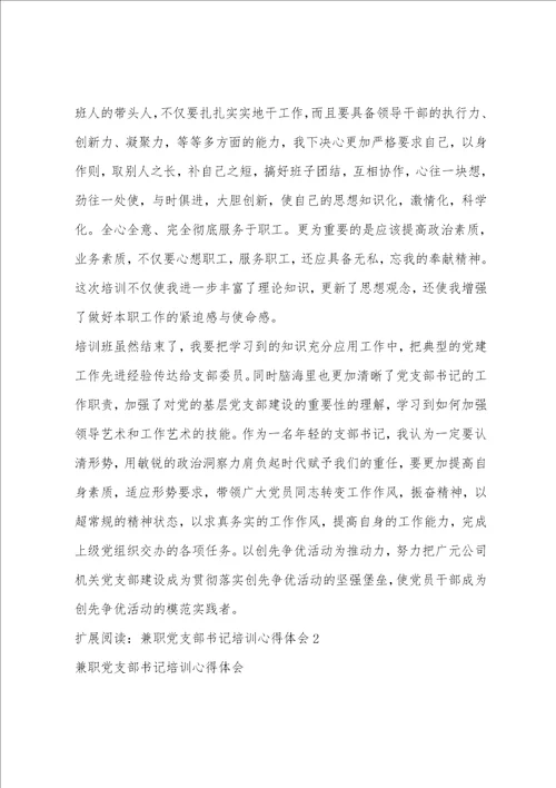 党支部书记培训心得体会2