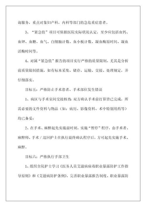 护理十大安全目标及措施