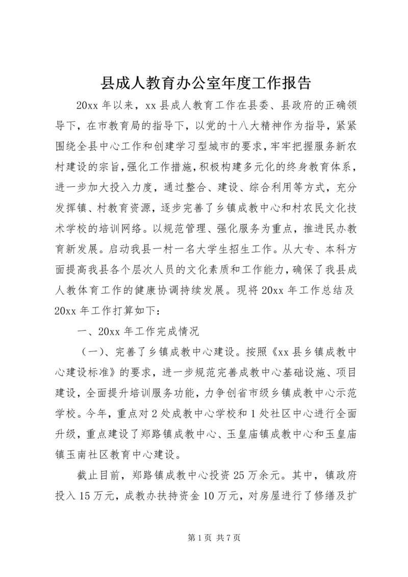 县成人教育办公室年度工作报告.docx