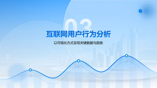 蓝色简约风互联网行业数据可视化报告PPT模板