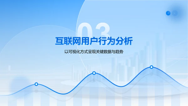蓝色简约风互联网行业数据可视化报告PPT模板
