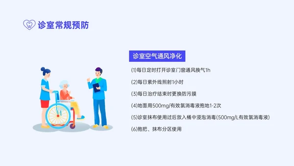 蓝紫色简约商务口腔科院感预防控制PPT模板院感知识培训