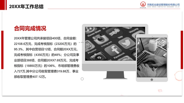 建设管理股分公司工作汇报PPT模板