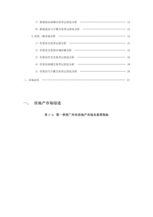 第一季度广州房地产市场分析报告.docx