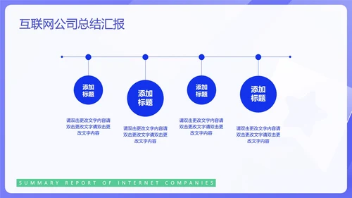蓝色简约风互联网公司汇报PPT模板