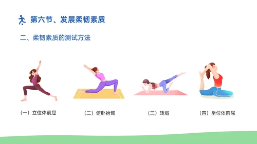 蓝绿插画卡通风体育与健康知识说课PPT模板