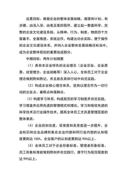 企业文化建设计划