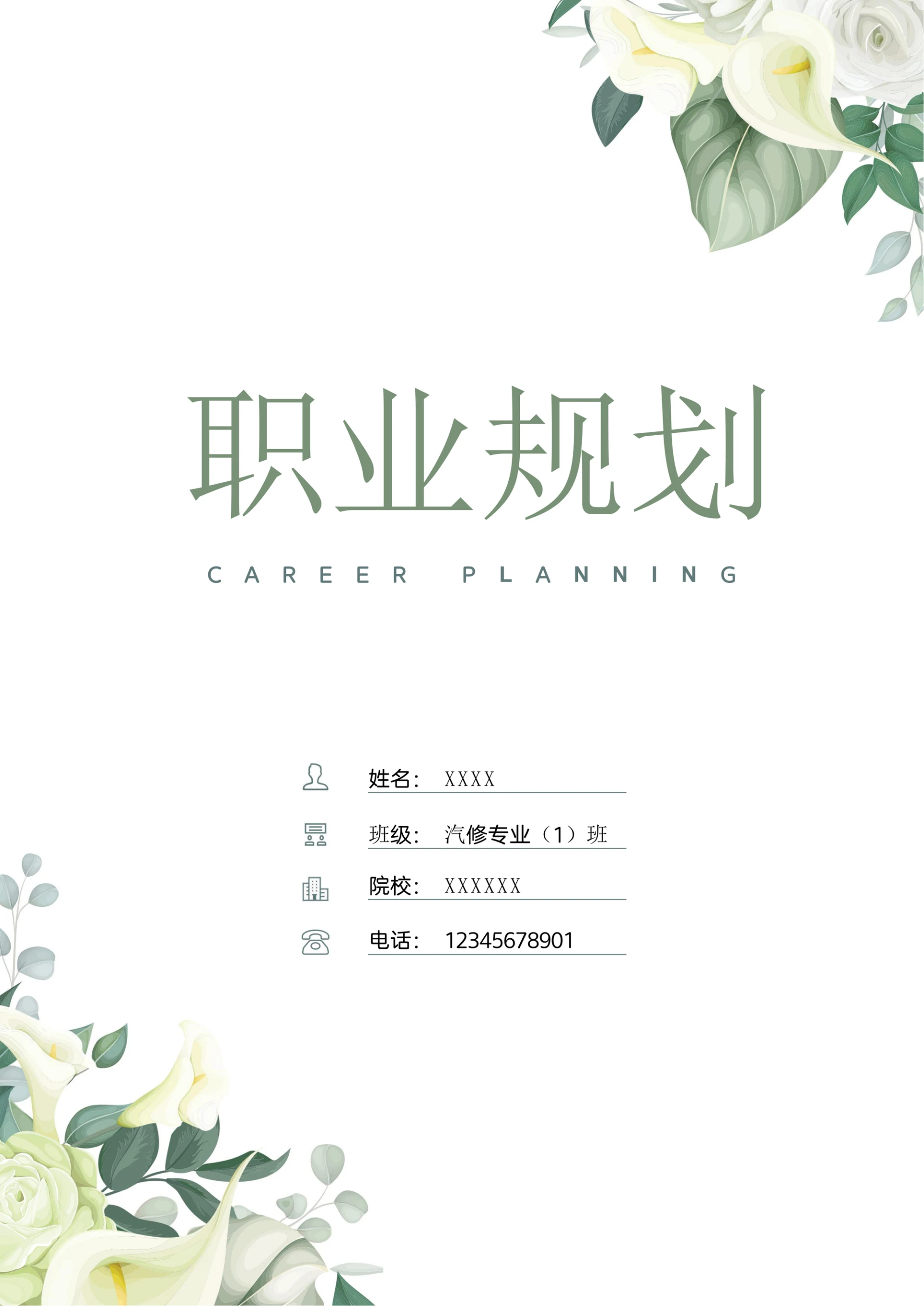 小清新职业生涯规划书